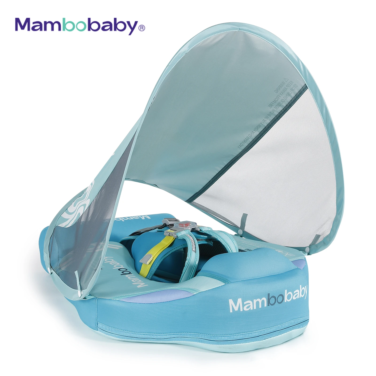 Фото Ненадувной детский поплавок Mambobaby, с навесом, для талии, с хвостом №1