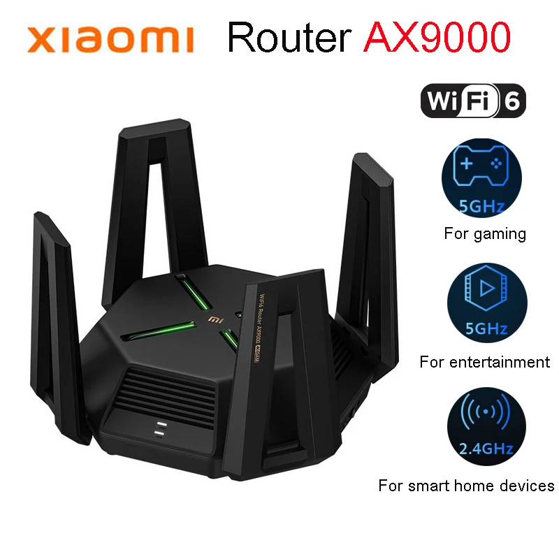 

Xiaomi WIFI Router AX9000 WiFi6 Enhanced Edition Tri-Band USB3.0 Wireless Mesh Network Game Acceleration Repeater 12 Antennas