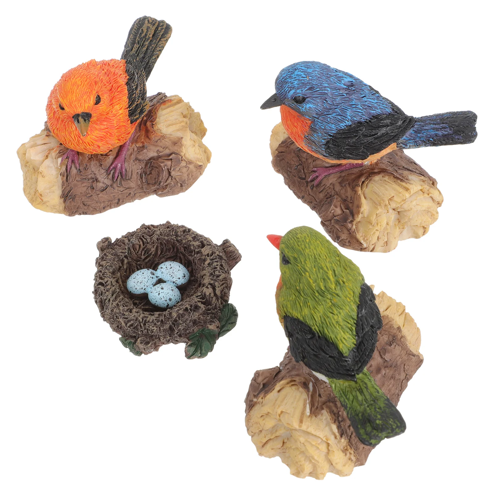 

1 set of Simulation Birds Resin Bird Garden Adornments Micro Landscape Ornaments Resin Craft for Garden Outdoor