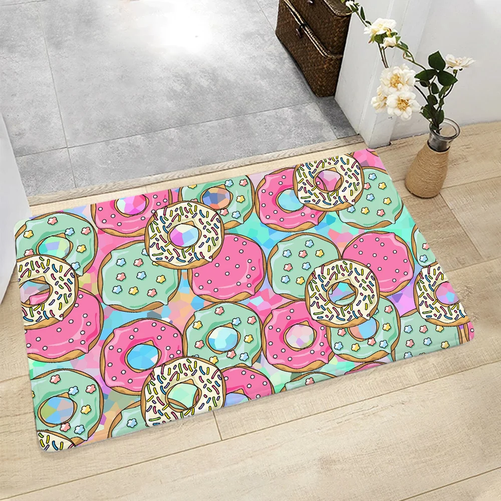 

Симпатичный напольный коврик CLOOCL с рисунком пончика, коврики, коврик для прихожей, коврик для дочери, спальни, домашний декор
