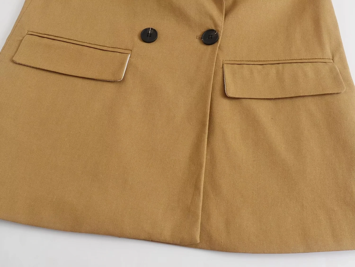 Dave&Di Japanese Style Fashion  Fashion Jackets Simple Double Breasted Linen Casual Blazers