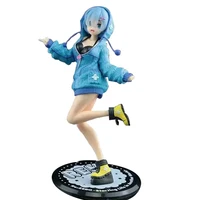 re life in a different world from zero 22cm cool sweater rem anime figures girl model pvc