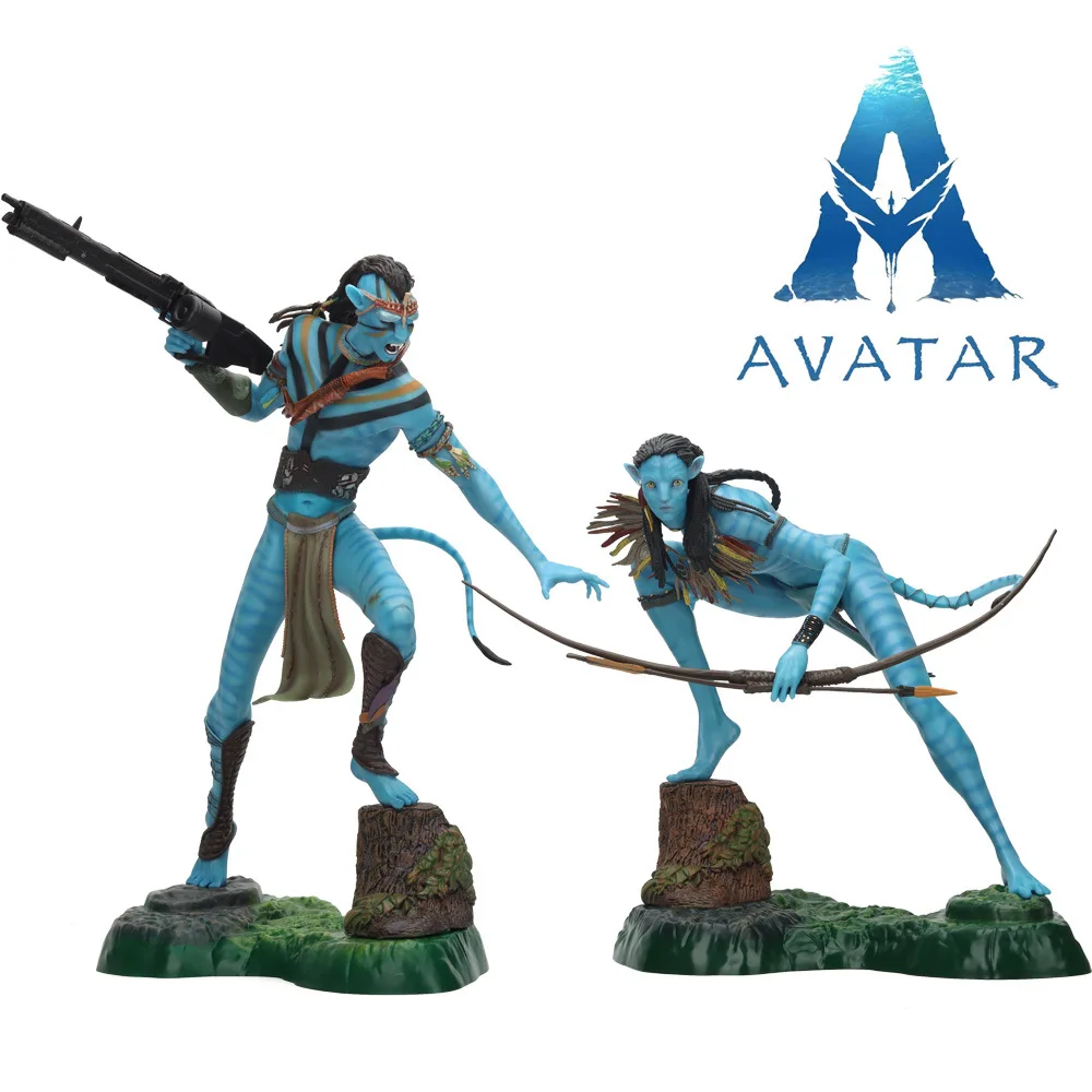 

2pcs Crazy Toys Avatar 2 Neytiri Statue Jake Sully Pvc Figure Model Gk Toy Desktop Collection Creative Gift For Friends Couples