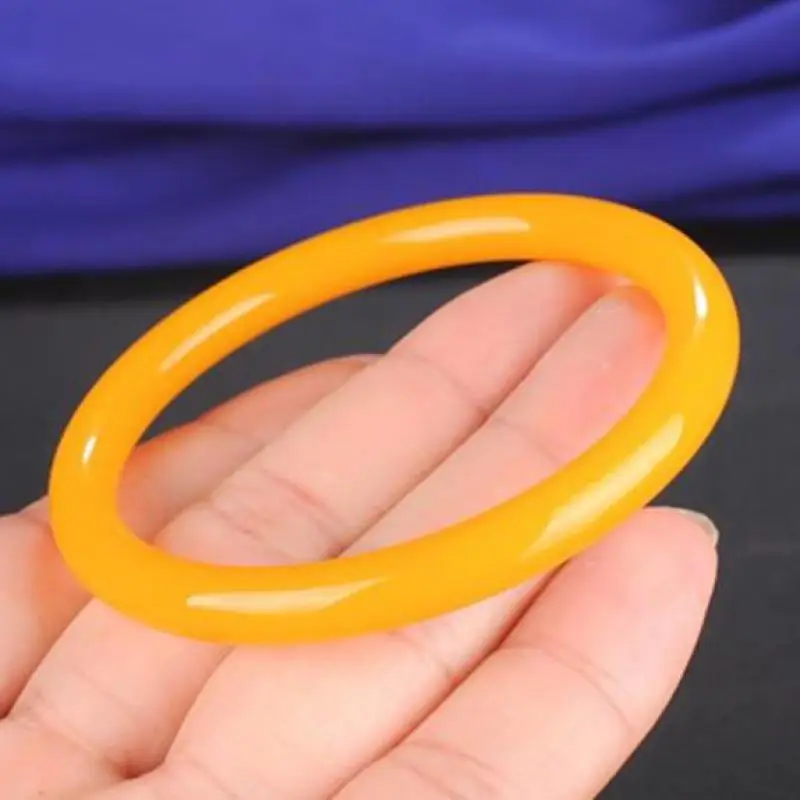 

Natural Orange Yellow Hand Carved Round Jade Bracelet Fashion Boutique Jewelry Men Women Jades Stone Bangle Jadeite Bracelets