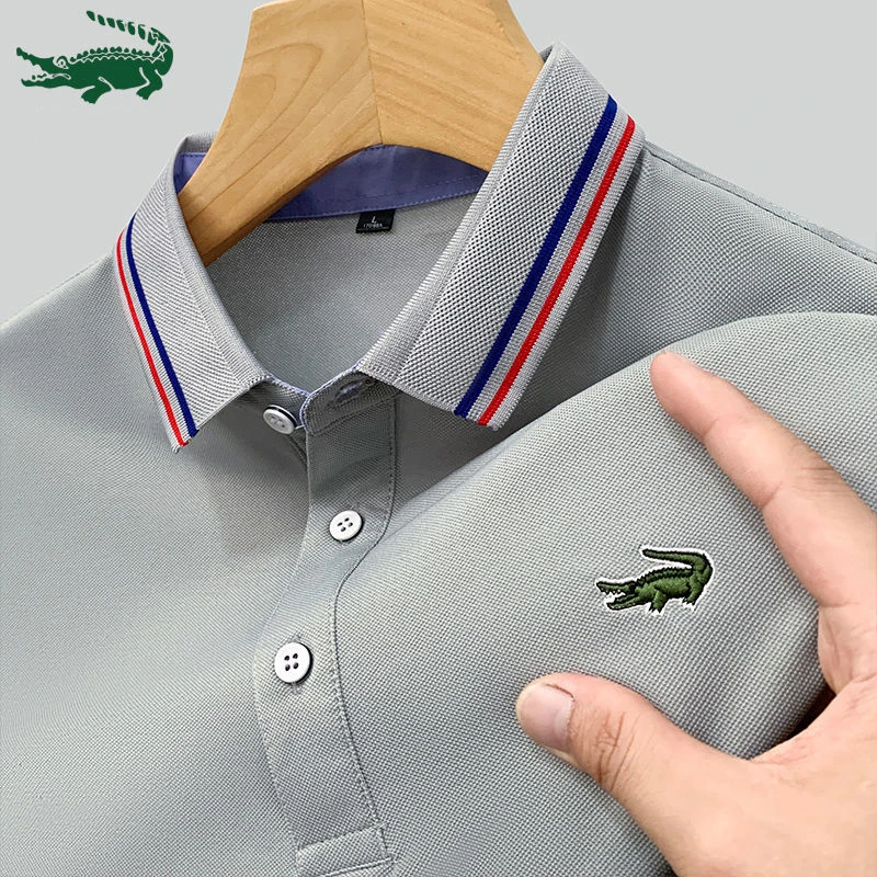 

2023 New Summer Brand Embroidered Polo Shirt Men Hot High Quality Men's Short Sleeve Breathable Top Business Casual Polo-shirt
