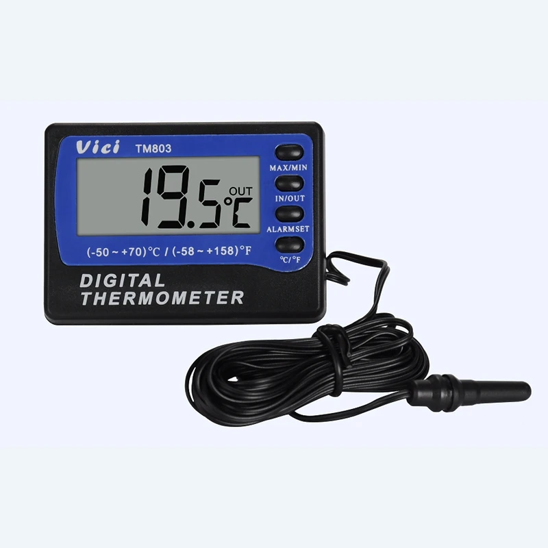 

Цифровой термометр Vici с ЖК-дисплеем для холодильника, морозильной камеры, аквариума, медицинской коробки, измеритель температуры с сигнализацией, термограф с кабелем 3 м