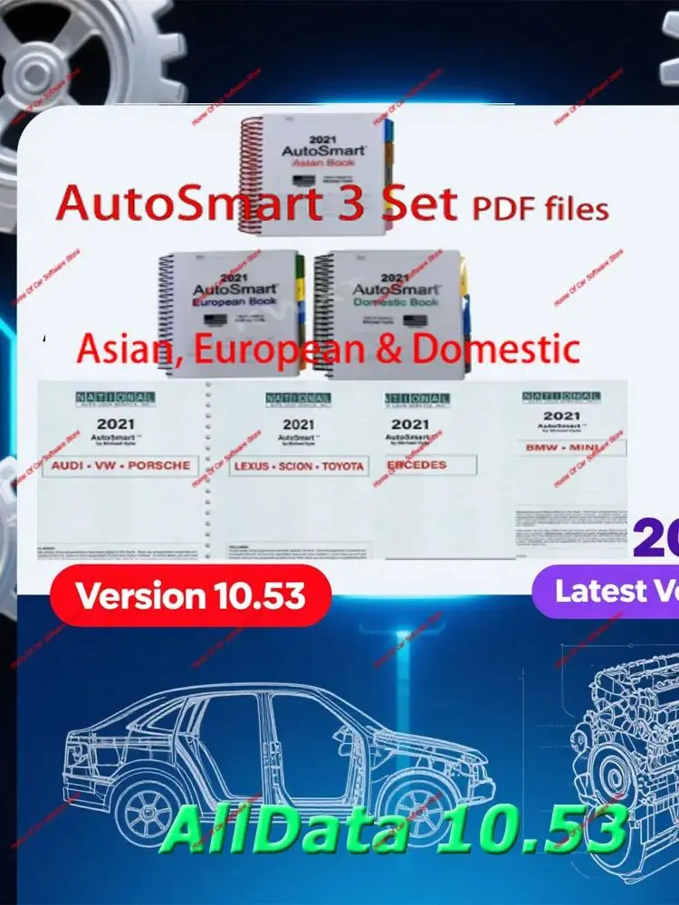 

3 комплекта руководства по ремонту слесаря AutoSmart и новинка 2023 года AllData 10,53, комбинированное автомобильное диагностическое программное обеспечение для ремонта транспортных средств