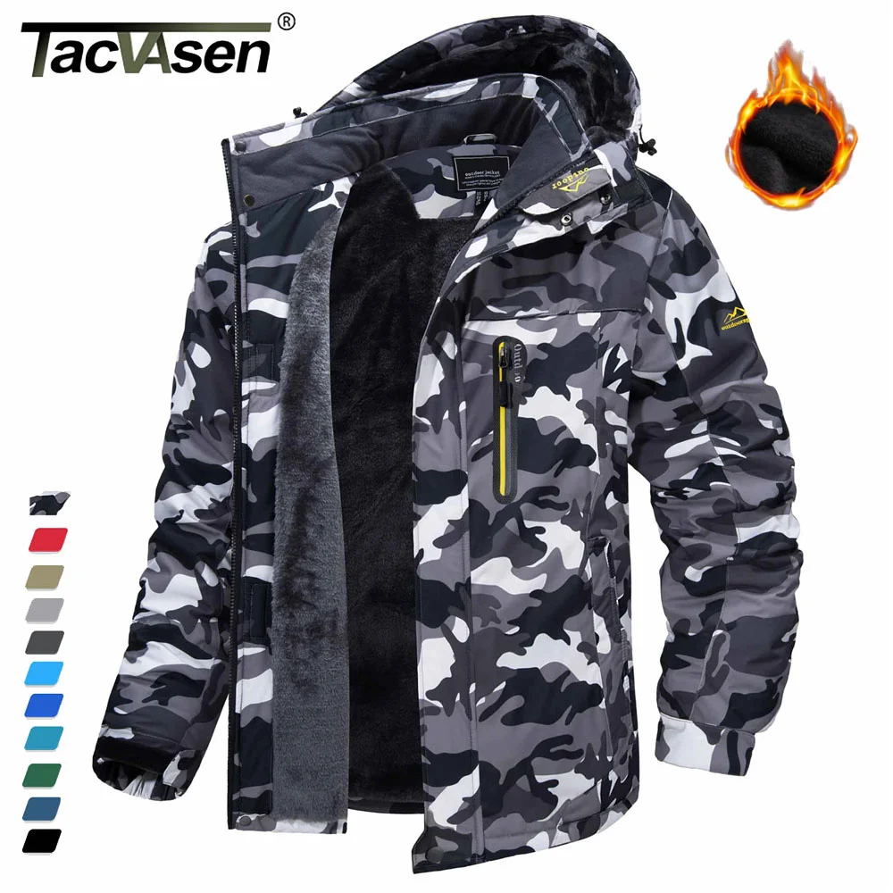 

Winter Fleece Lining Parka Waterproof Mens Ski Snowboard Jackets Windproof Removable Hoodie Coats Casual Windbreaker