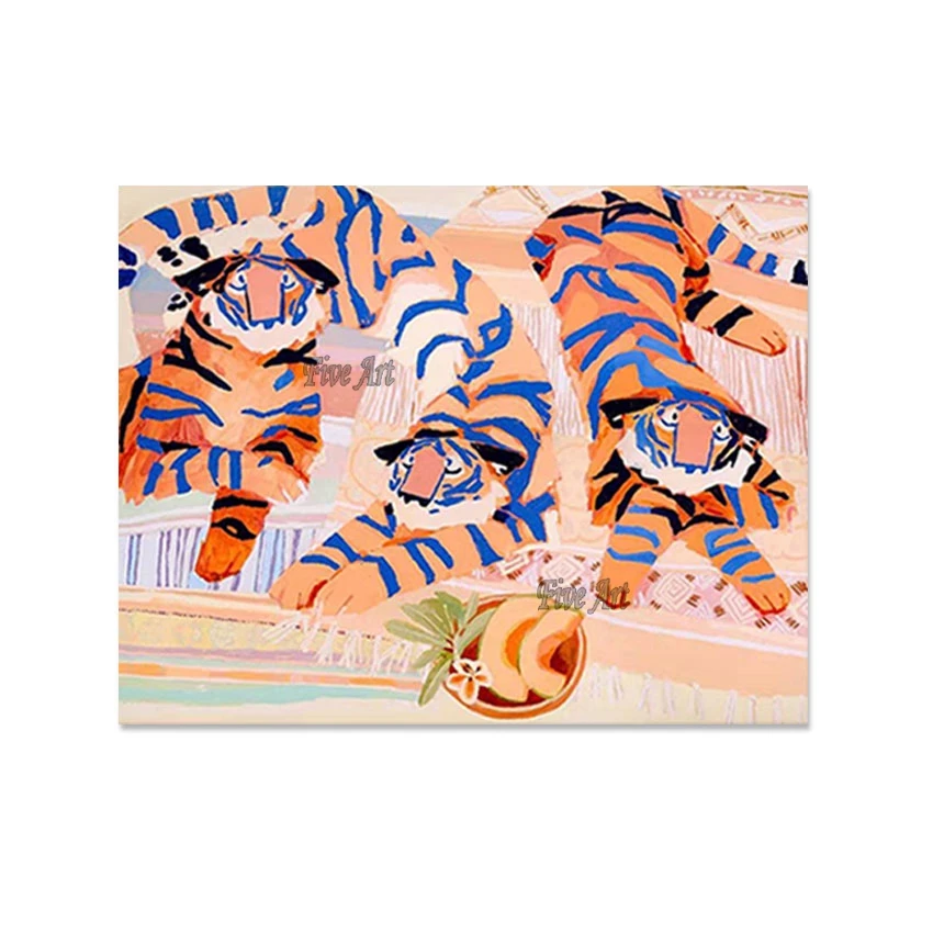 

Ручная абстрактная картина маслом с тигром