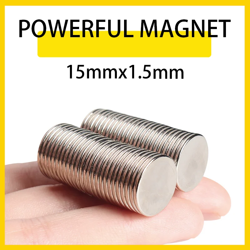 

10~300PCS 15x1.5mm Round Magnet Super Powerful Magnet Rare Earth Neodymium Ultra Strong Magnets 15mm x 1.5mm