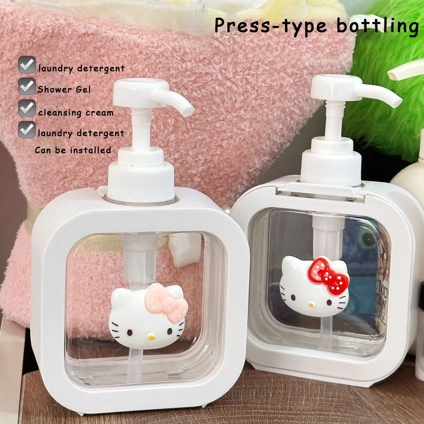 Упакованные прессовые бутылки Hellokitty бытовое дезинфицирующее средство для рук