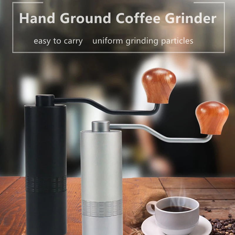 

Ручная кофемолка из нержавеющей стали, портативный ручной алюминиевый измельчитель кофейных зерен для дома, офиса, кемпинга, легко носить с...