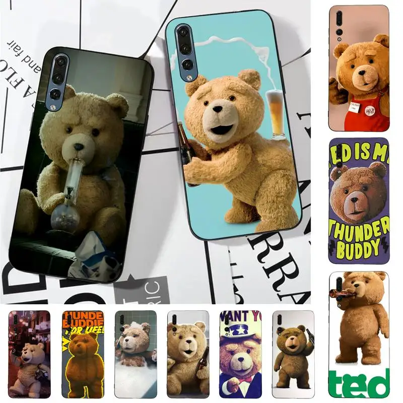 

Teddy Bear Phone Case for Huawei P30 40 20 10 8 9 lite pro plus Psmart2019