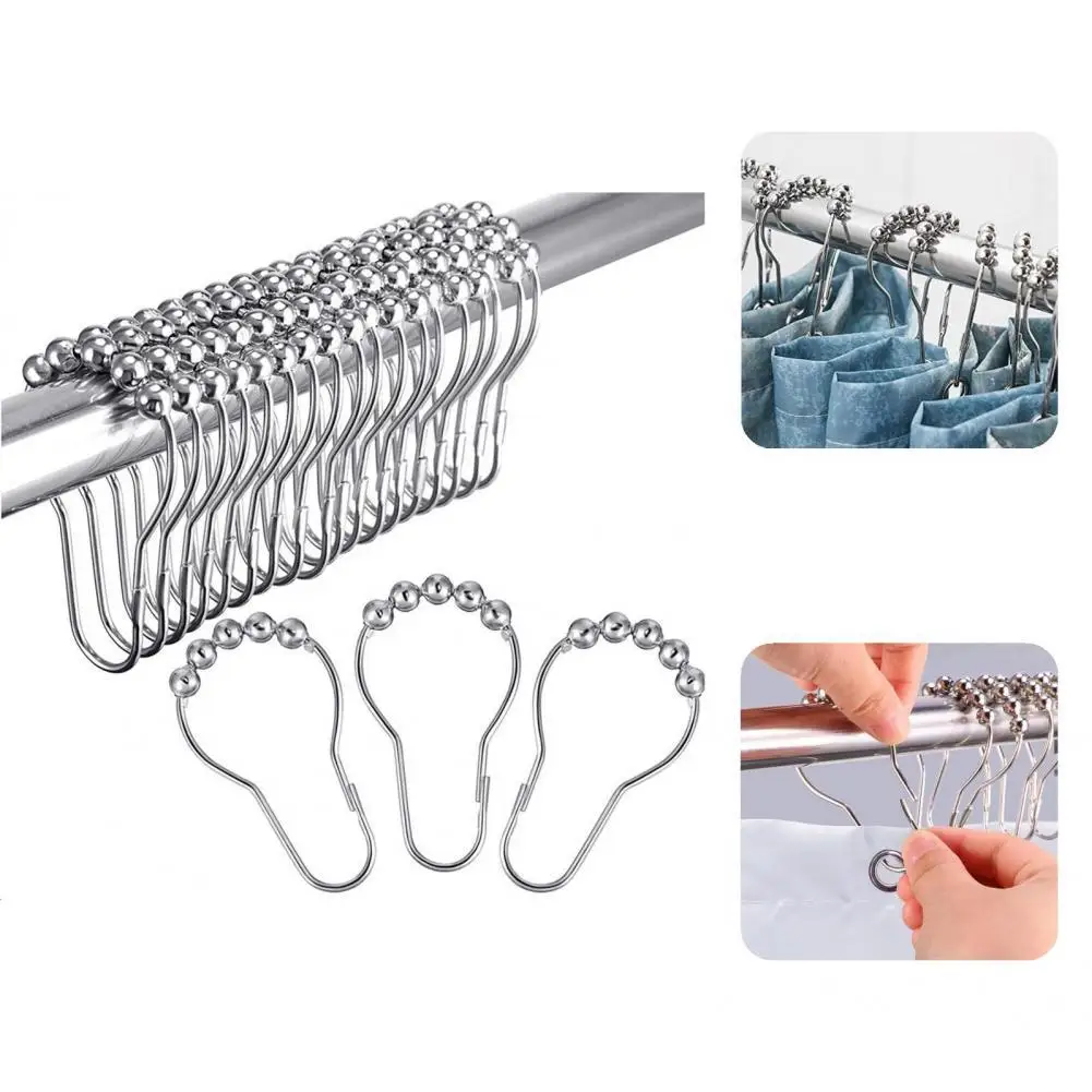 

Влагостойкая прочная Экологически чистая вращающаяся занавеска для душа 12 шт. с скользящим роликом для кухни