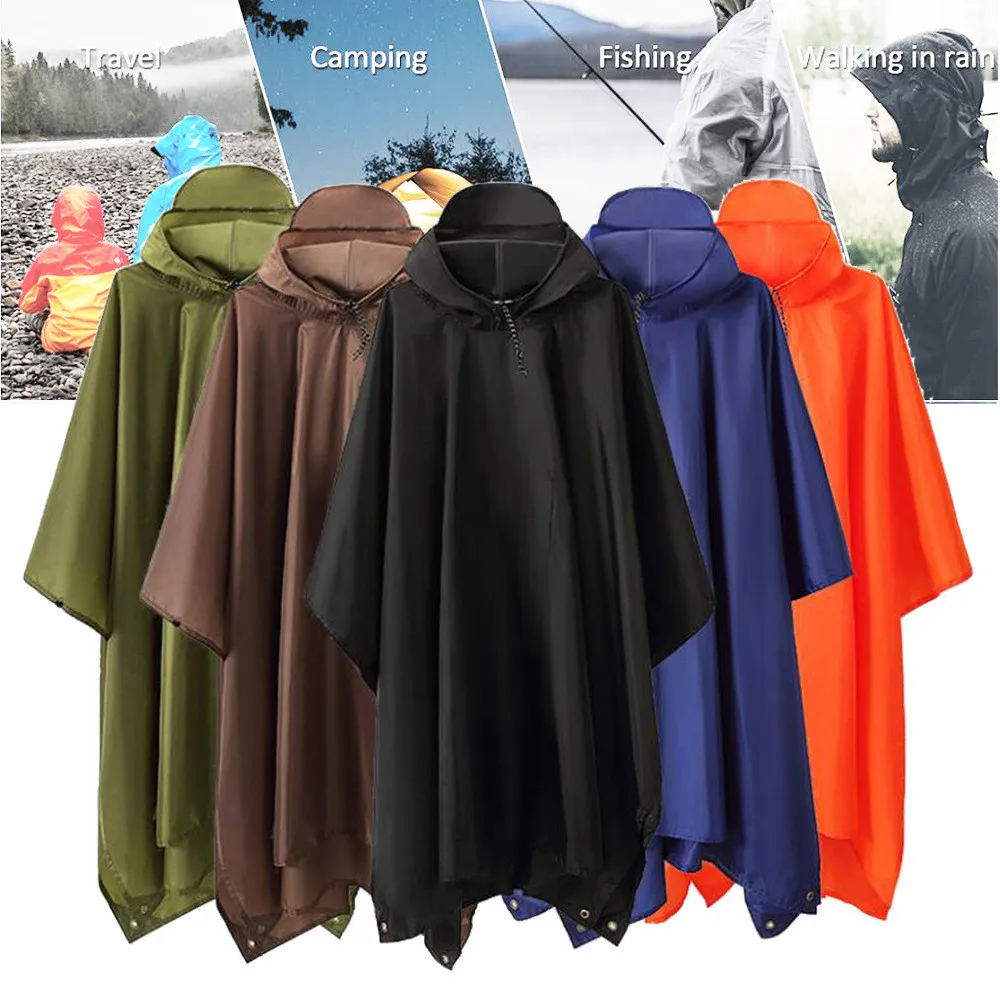 

Portable Fashion Rain Coat Hooded For Outdoor Hiking Travel Fishing Climbing Adult Waterproof Raincoat Women Men Poncho 우비