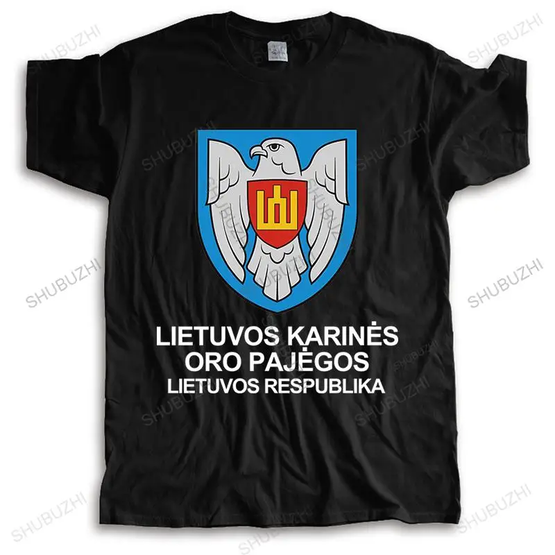 

cotton O-neck tshirt men summer tees Hot sale LIETUVOS KARINES ORO PAJEGOS LIETUVOS RESPUBLIKA Homme Tee-shirt short sleeve