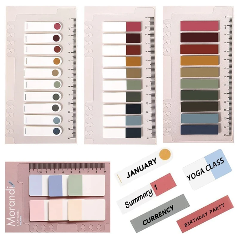 

Index Tabs With Ruler, 4 Pack 660 Pieces Sticky Tab, Note Page Marker, Writable And Repositionable File Flags