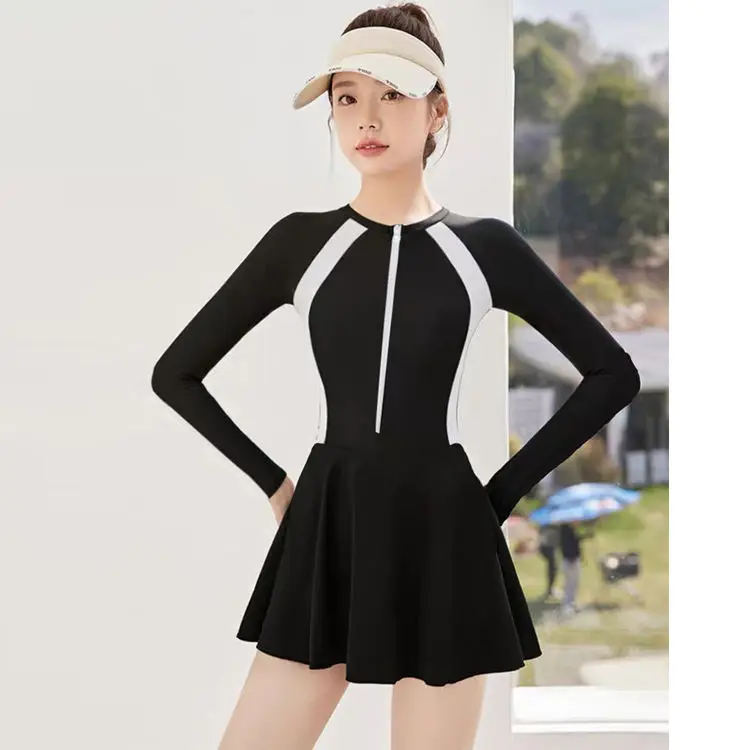 Новый женский купальник с длинными рукавами консервативный цельный