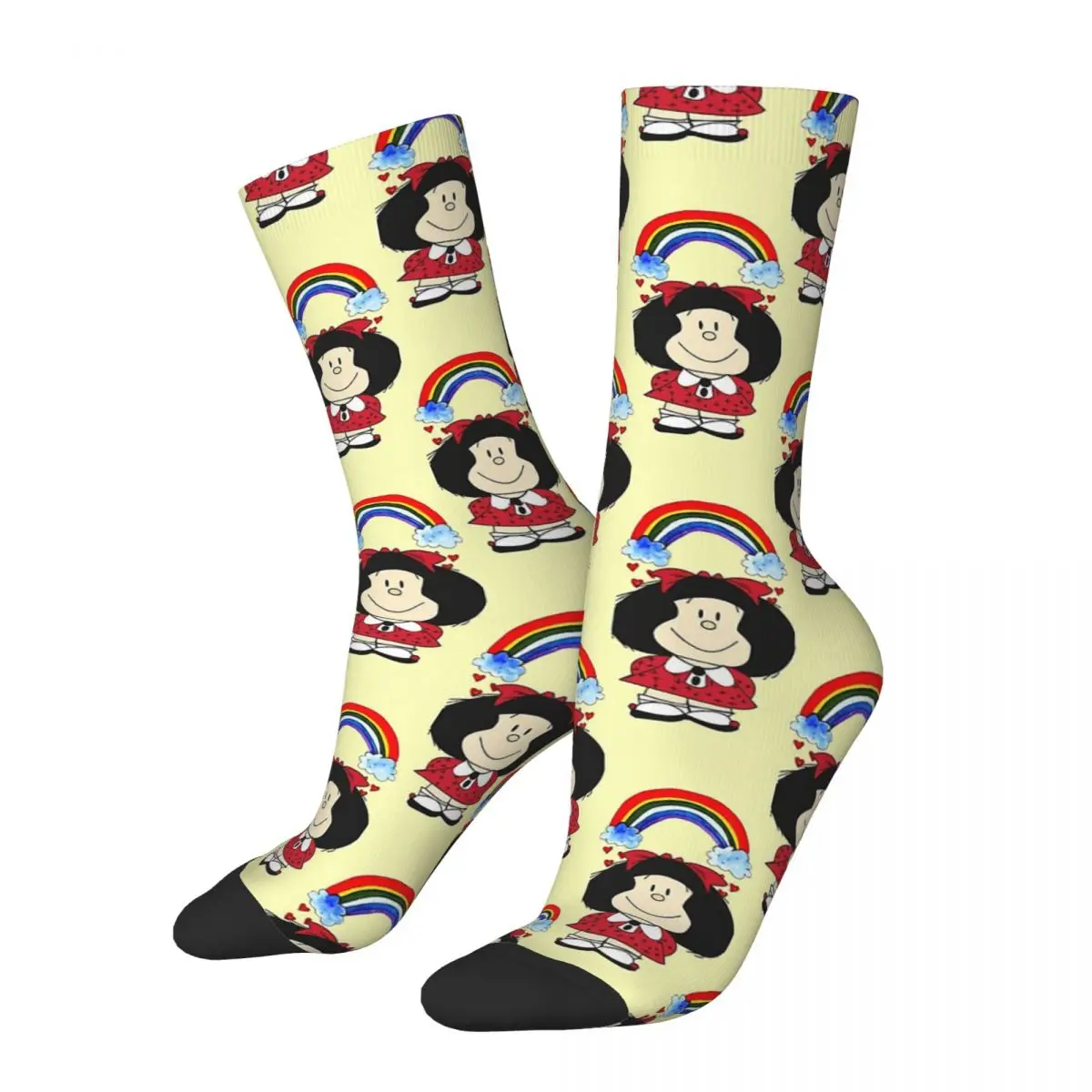

Rainbow Mafalda Женский, комикс, Школьные носки с мультяшным рисунком