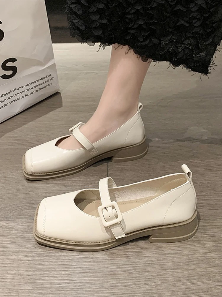 

Туфли на каблуке Женские повседневные, квадратный носок, Классическая обувь на плоской подошве, оксфорды в британском стиле, ретро, Fa, осень