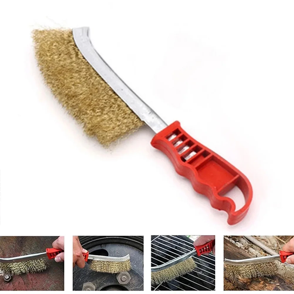

Knife-shaped Steel Wire Brush With Handle Metal Cleaning Brush Stainless Steel Gap Rust Removal Derusting Polishing Hand Tool