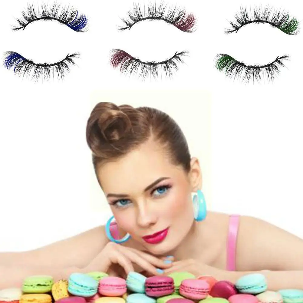 

New 1 pair False Mink Eyelashes Long Natural Fake Eyelashes Lashes Eye Faux Cils Eyelash Lashes Mink 3D Soft Makeup Extensi J1M1