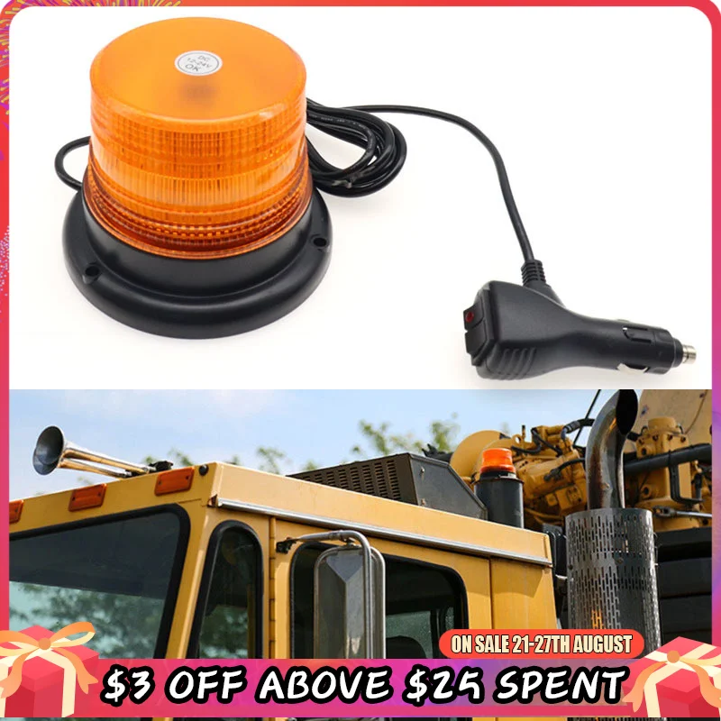 

12/24V Car Strobe Light Roof Hazard Emergency Lamp Rotating Traffice Indication Flash Beacon Light LED Warning Whit Magnet Base