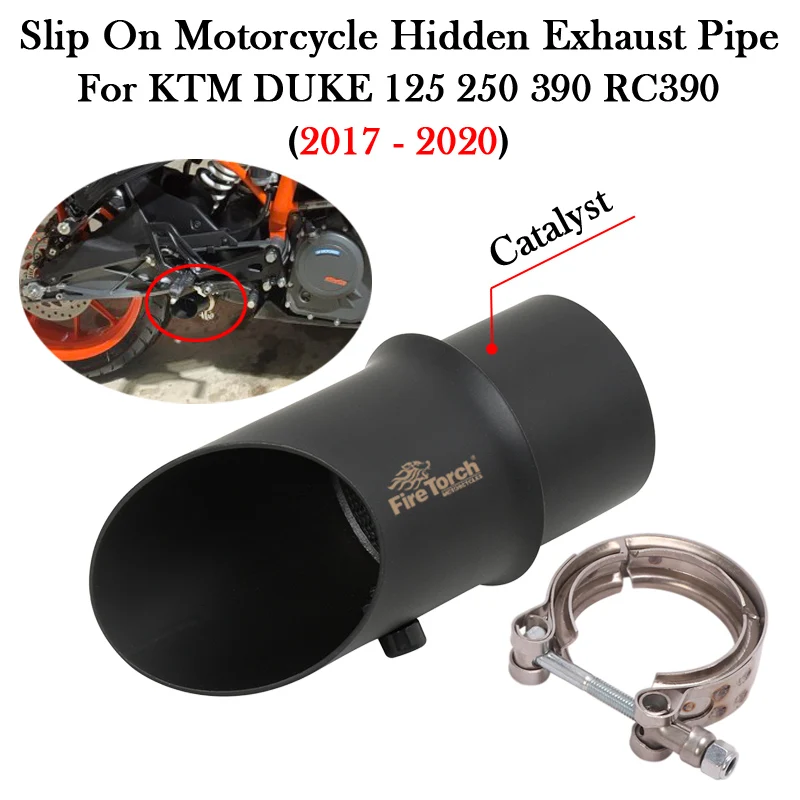

Plug And Play For KTM DUKE 390 250 125 RC390 2017 - 2020 Motorcycle Hidden Exhaust Pipe Muffler Escape Moto Modify With Catalyst