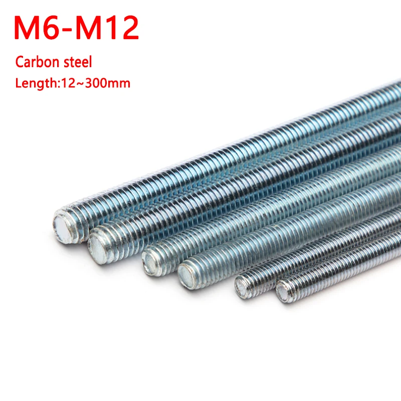 Полная Резьбовая штанга M6 M8 M10 M12, белый оцинкованный Безголовый ...