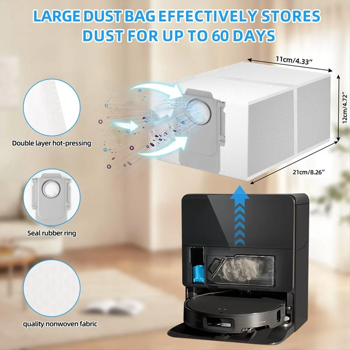 Фото Для Qrevo CurvX/Qrevo EdgeT/Saros 10R/S9 MaxV Тонкие детали Основная боковая щетка HEPA-фильтр Швабра Тканевый мешок для пыли [Zhenyi-TFBC] №3