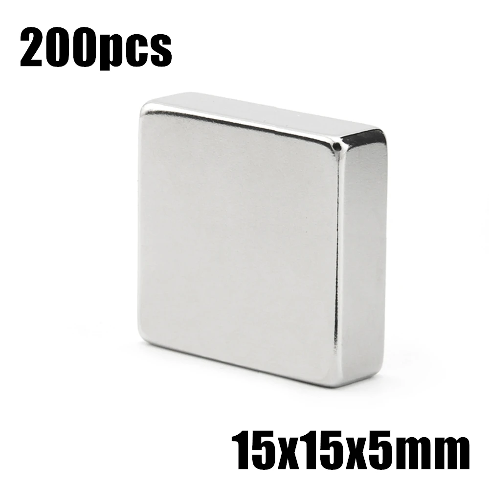 

Супермощный редкоземельный блок, неодимовый магнит NdFeB N35 N35, 200 шт., 15x15x5 мм