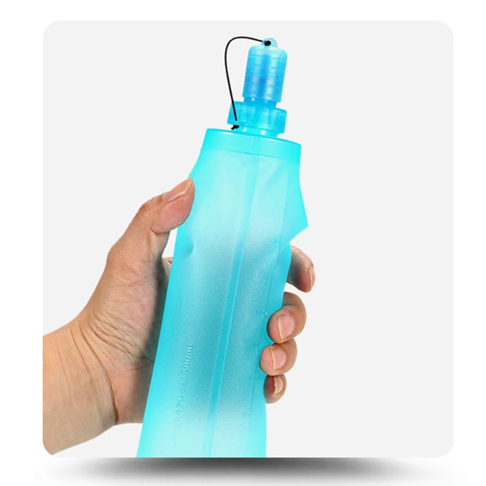 

Outdoor Water Bottle TPU Folding Soft Flask Sport Bottle Water Bag Collapsible Drink Water Bottle Bag Running Camping Hiking