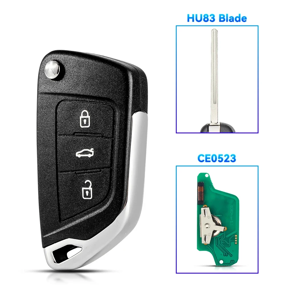 

KEYYOU 2/3 кнопки дистанционного ключа автомобиля ASK/FSK 434 МГц для Citroen C4 C5 C6 C8 Xsara Picasso для Peugeot 107 207 307 308 CE0536/0523