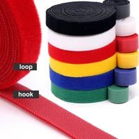5mroll fastening tape cable ties reusable hook and loop straps double side hook roll wires cords manage wire organizer straps