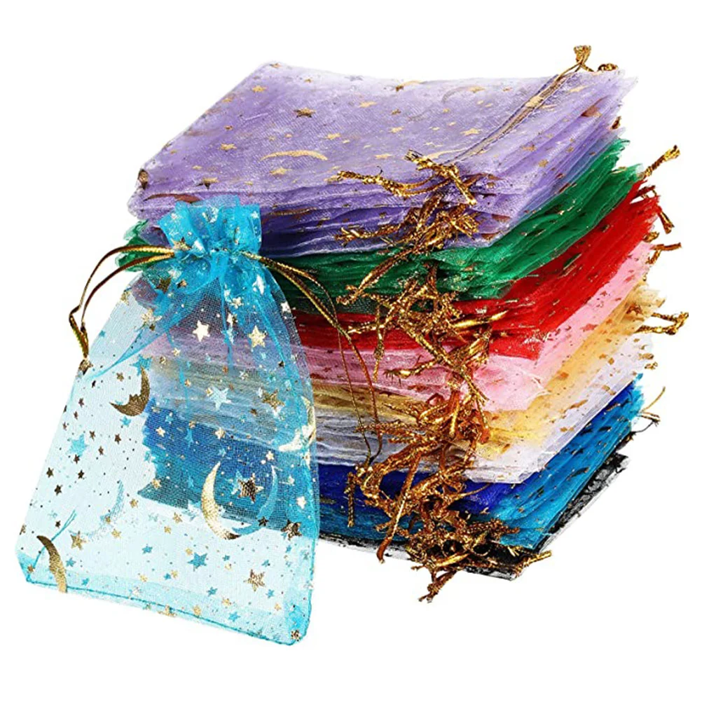 

Bags Drawstring Gift Jewelry Pouches Organza Candy Small Bag Pouch Storage Gauze Party Favor Wedding Moon Star Sack Mesh Net