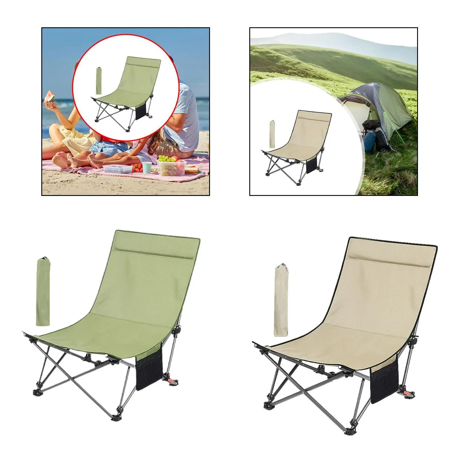 Складной стул Стул для кемпинга Регулируемый сверхмощный простой с компактной