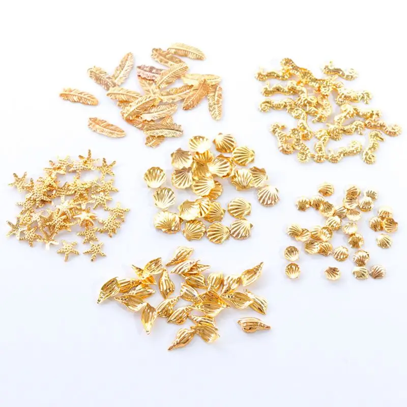 

652F 12 Grids/Box Mixed Glitter Golden Ocean Metal Charms Epoxy Resin Filling Material DIY Jewelry Crafts Resin Mold Filler