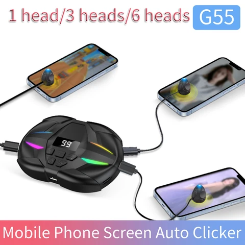 Автоматический кликер на экране мобильного телефона с цифровым дисплеем и RGB-подсветкой. Автоматический кликер на телефон для игр. Прямые трансляции. Zadania с наградами.