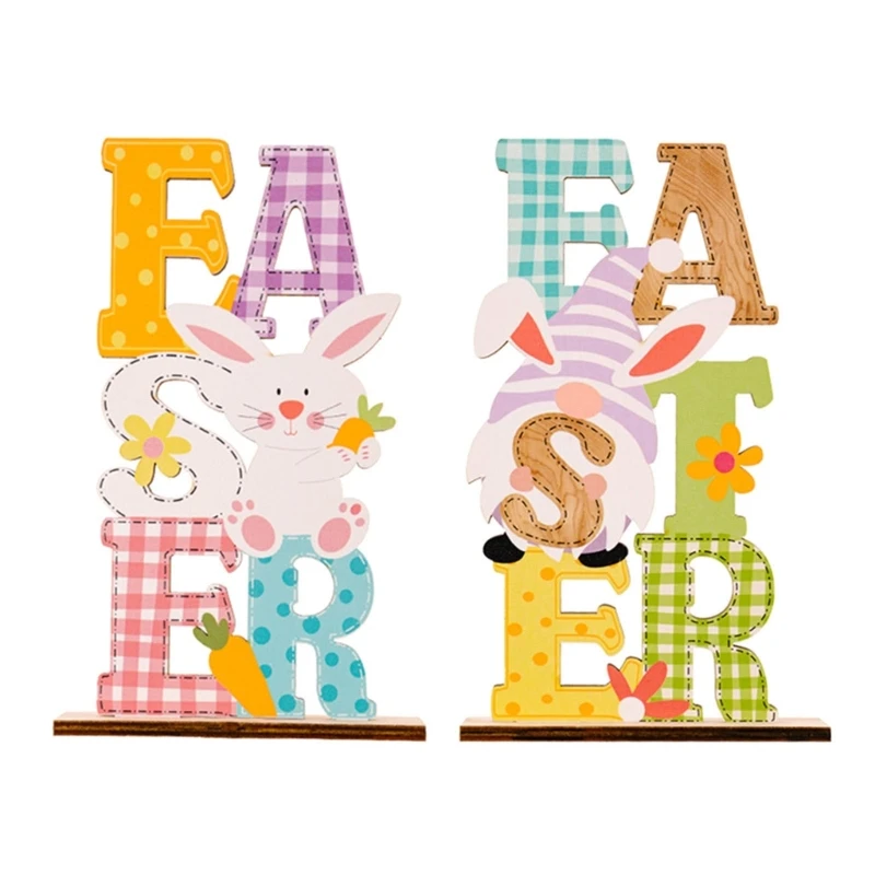 

Wooden Gnome Ornaments Easter Bunny Decorations Colorful Gnomes Elf Desk Ornaments Easter Party Decoration Supplies