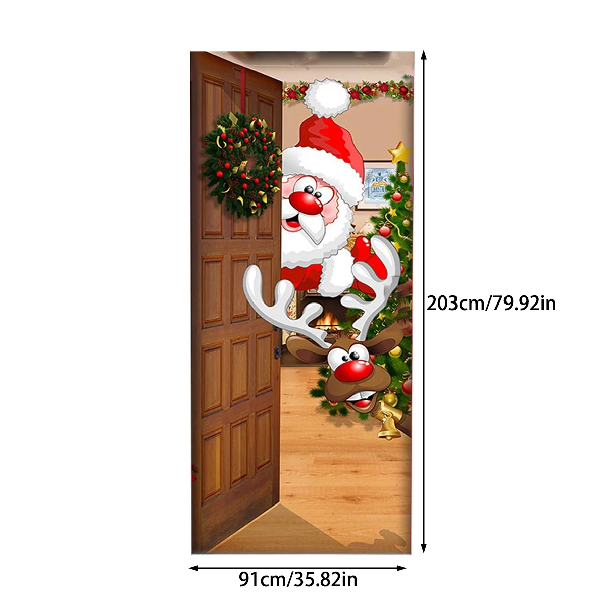 Зеленое украшение для дома дверная рама фон ткань фестиваль новогоднее