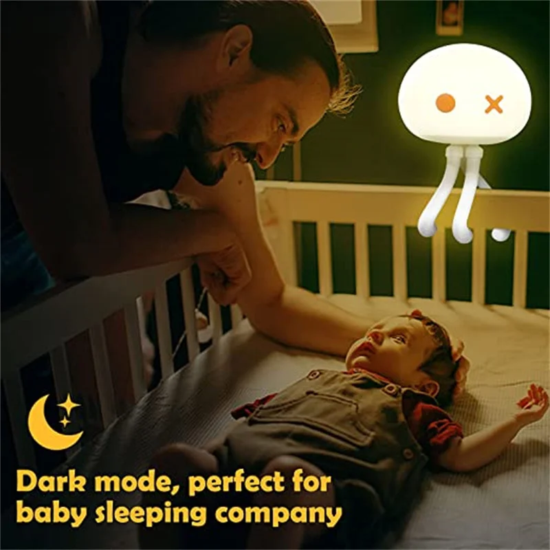 

Jellyfish Lamp Kids Night Lights Silicone Dimmable USB Type C Rechargeable Lamps for Kids Baby Friend Cartoon Cute Nightlight