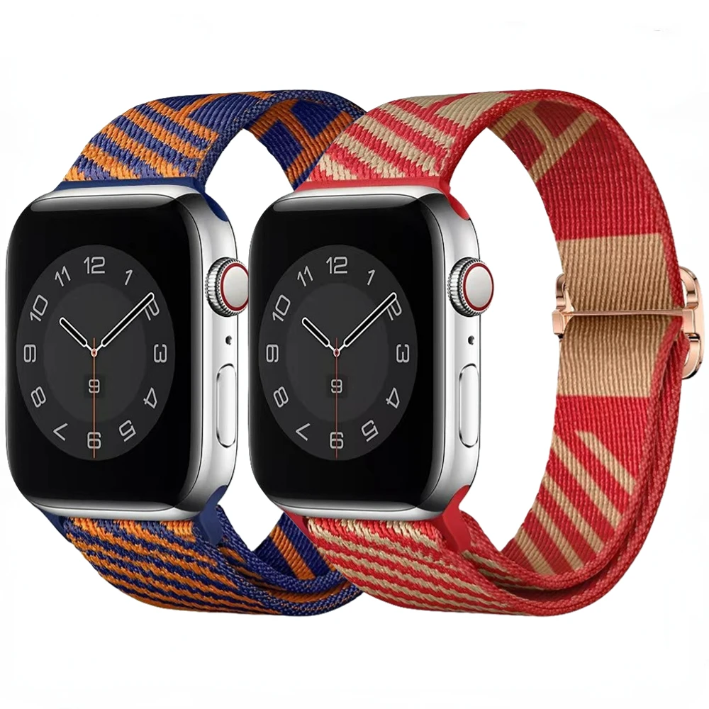 

Ремешок нейлоновый для Apple Watch Ultra, регулируемый браслет для iWatch Series 65432SE 44 мм 42 мм 40 мм 38 мм, 49 мм 8 7 45 мм 41 мм