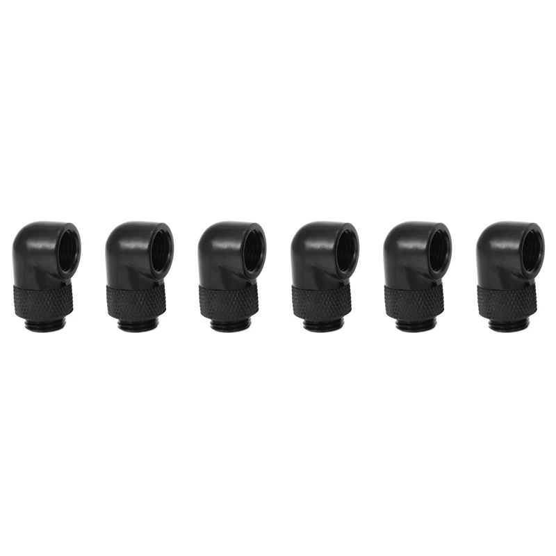 

6Pcs / Lot G1 / 4 Inch 90 Rotary Compression Fitting 90 Degree Rotary Fitting Water Cooling Adaptors Metal Connector