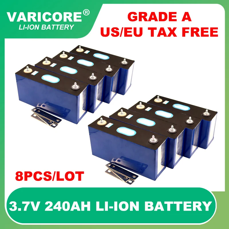 4-8pcs 3.7v 240Ah Lithium battery Power Cell for 3s 12v 24v 36v Electric vehicle Off-grid Solar Wind Grade A Tax Free