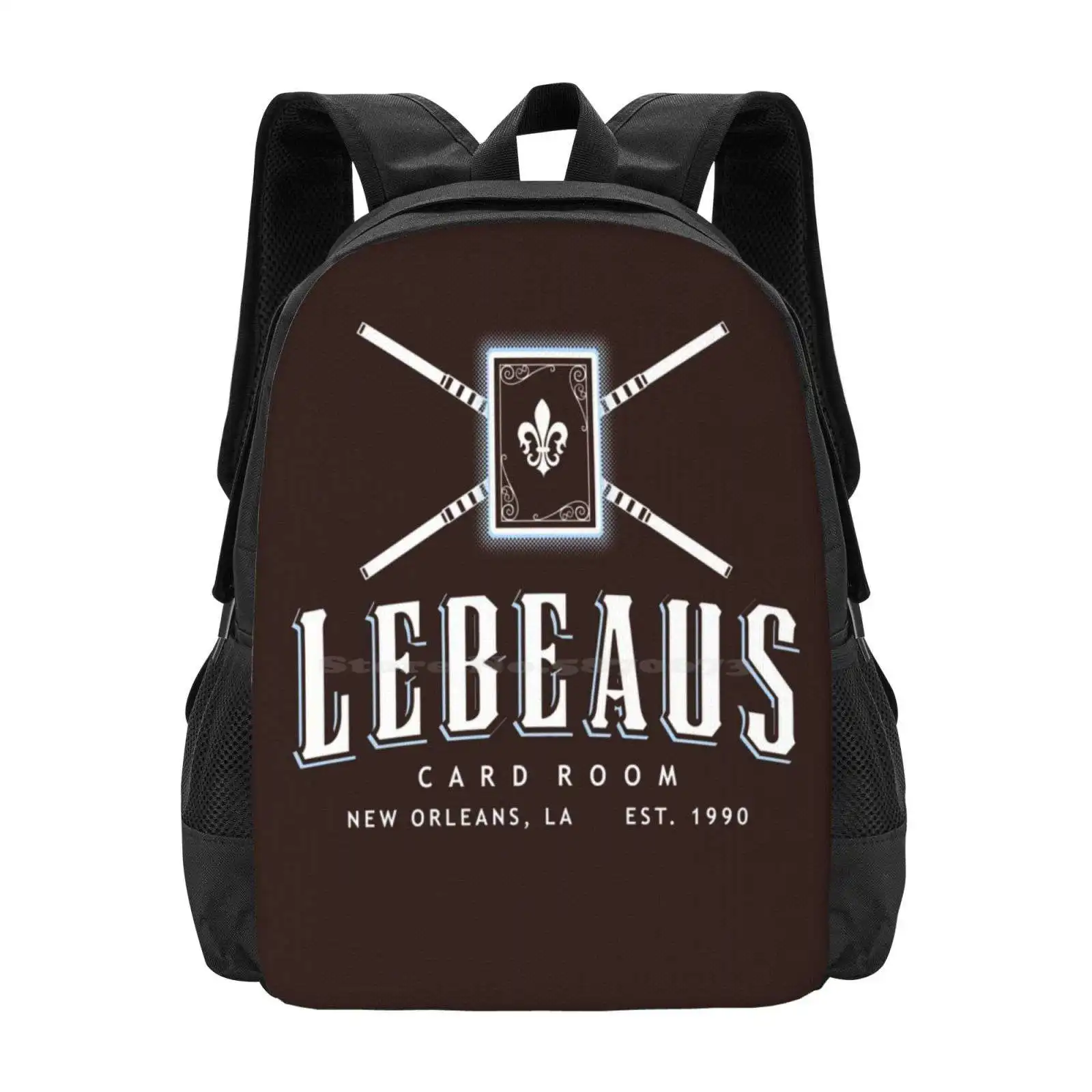 

Lebeau'S Card Room-New Orleans , La 3D Print Design Backpack Student Bag Gambit Remy Lebeau X Men Poker