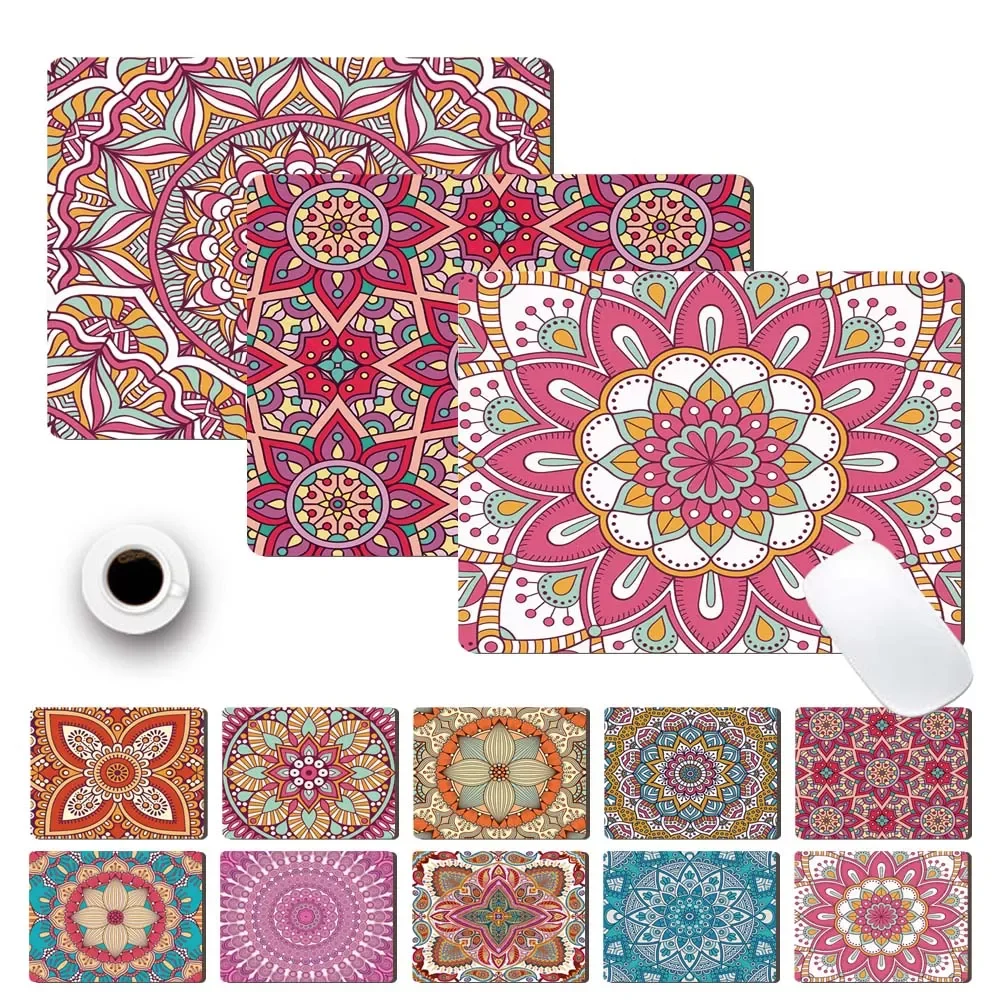 

Keyboard Desk Printed PU Leather Office Computer Mouse-pad Smooth Game Laptop Mouse Pad Mandala Pattern Durable Game Mouse Mat