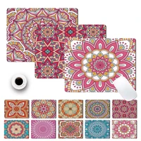 keyboard desk printed pu leather office computer mouse pad smooth game laptop mouse pad mandala pattern durable game mouse mat