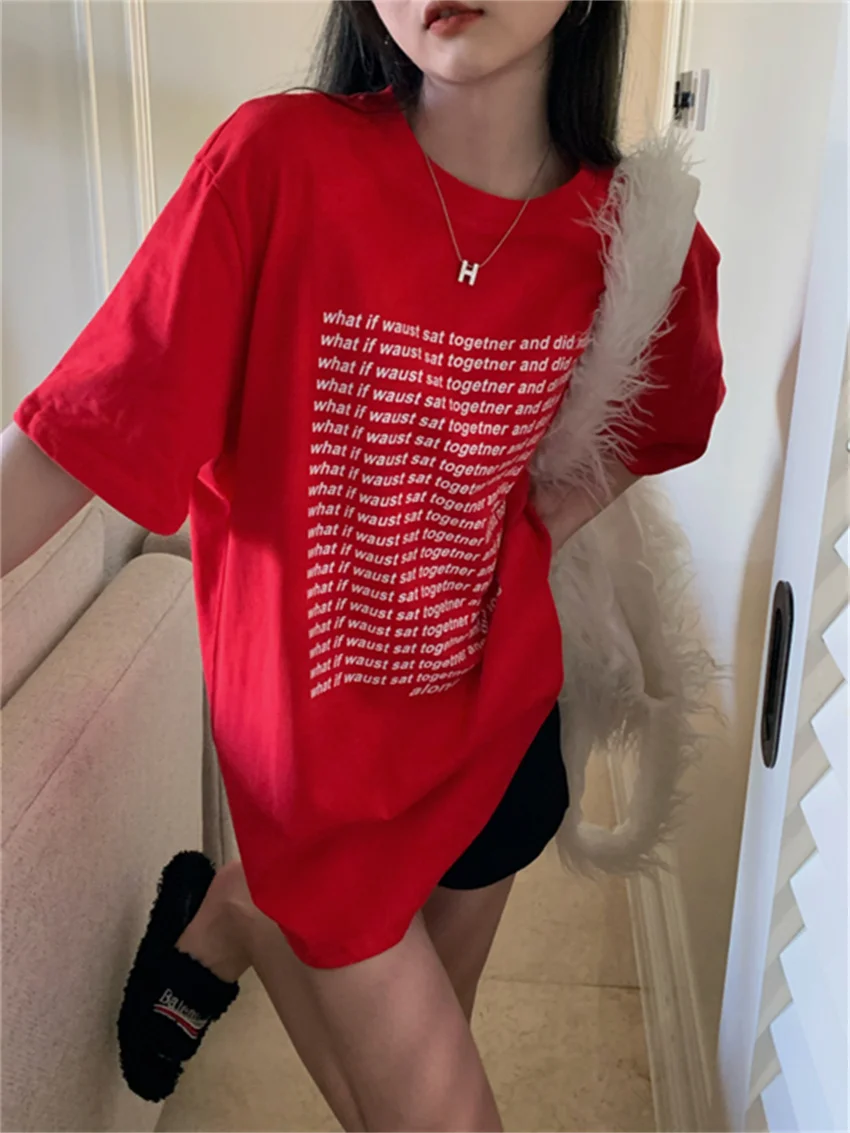 Футболка Alien Kitty Женская с рукавом до локтя модная универсальная Свободная