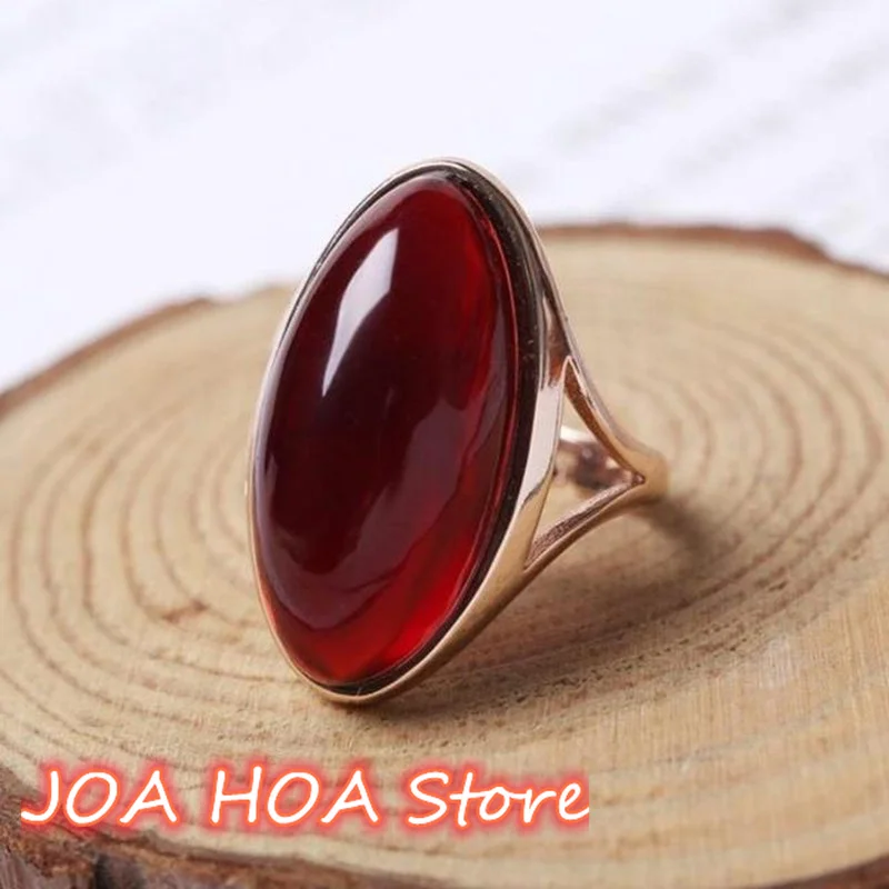 

Fashion Jewelry Natural Baltic Silver Adjustable Mens Women Blood Amber Ladies Beeswax Ring