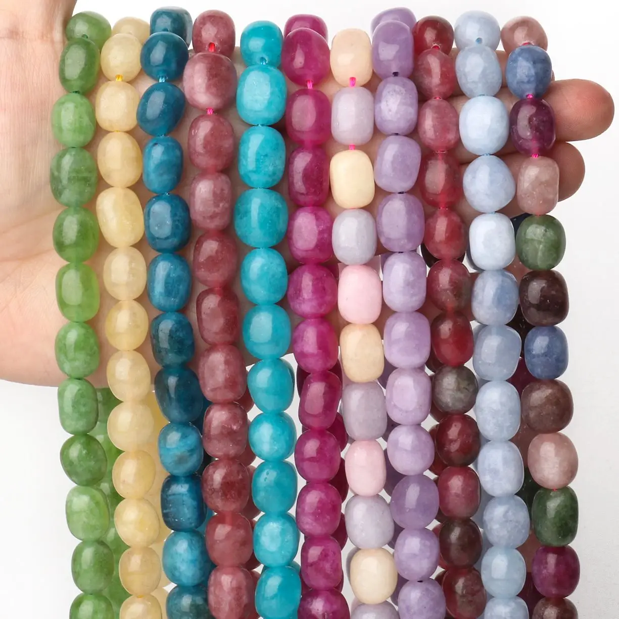 

Бусины из натурального камня 9x11 мм, перидот, аквамарина, цитрины, кварцевые нефриты, свободные бусины для изготовления ювелирных изделий «с...